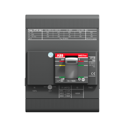 XT1N 160, TMD, In=125A, InN=100%, 4p (4x125A 36kA TMŞ)